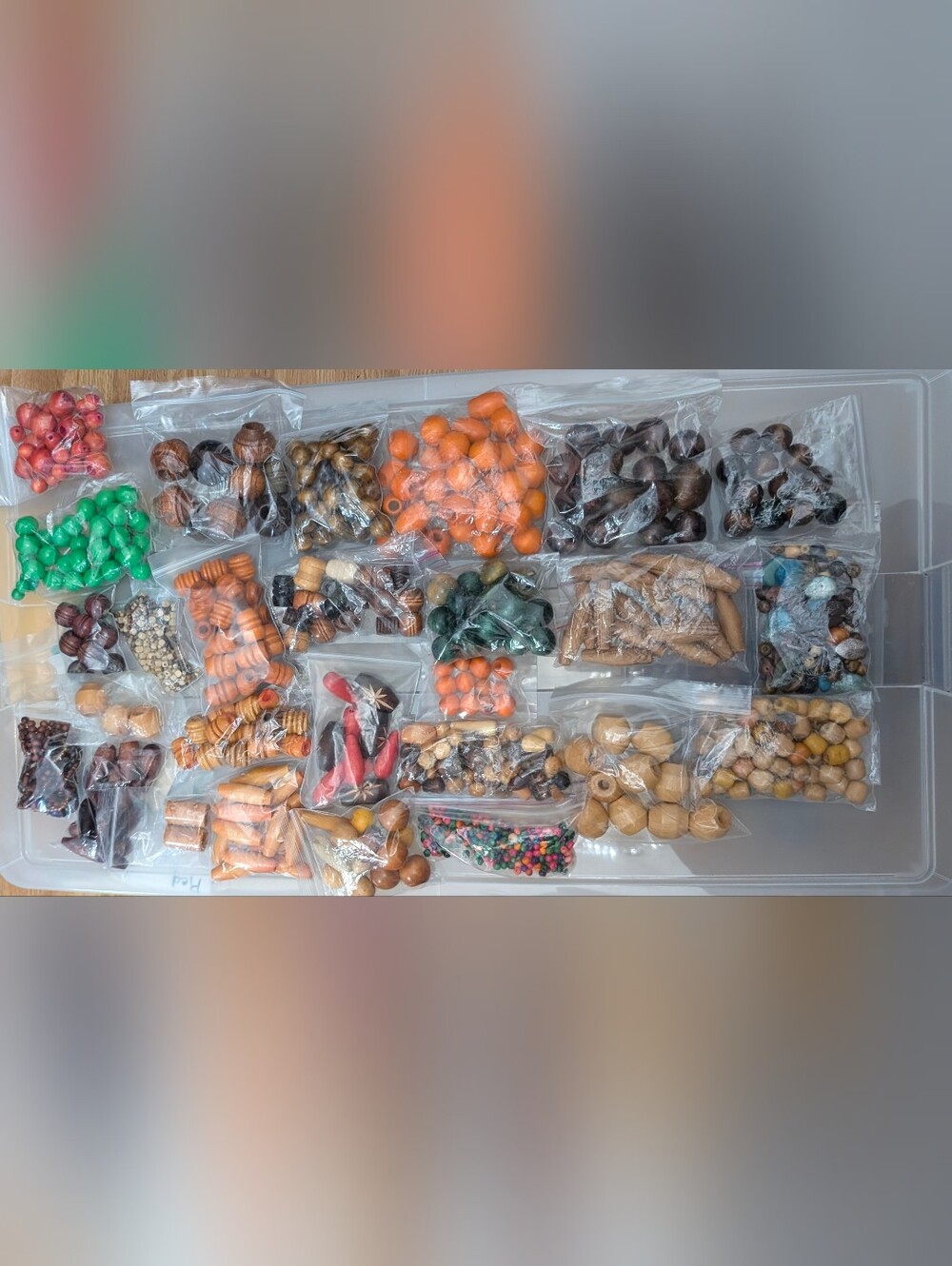 Bulk Mixed Wooden Craft Bead Destash Collection Lot